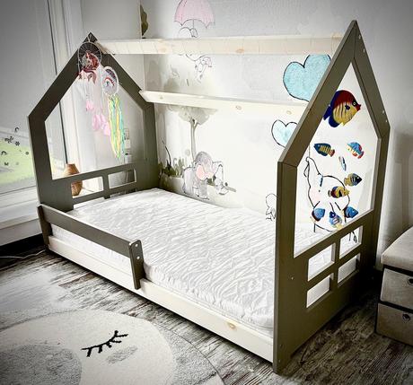 Postel domček, šírka (cm): 90,dĺžka (cm): 160