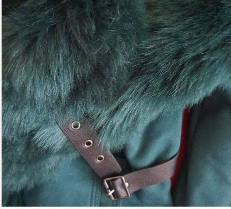 Bunda kožušinová zelená, 38