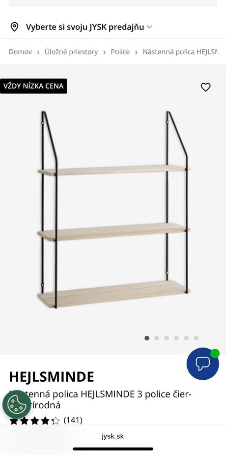 Nástenná polica 5ks, 