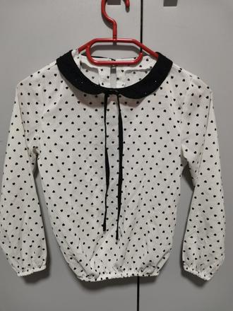 Blúzka so srdiečkami, 128