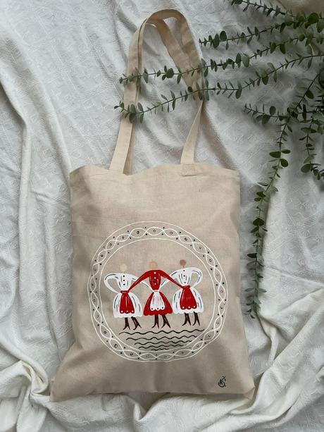 Plátené, ručne maľované tašky, 