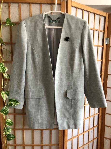 Šedé sako vintage, s