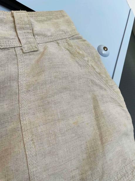 Ľanová naturálna sukňa, h&m,m