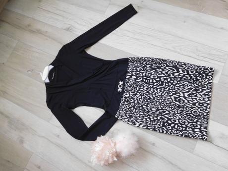 Šaty čierno biele  36/38v,, 36