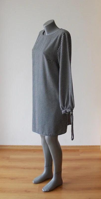 Čierno-biele gingham šaty, h&m,l