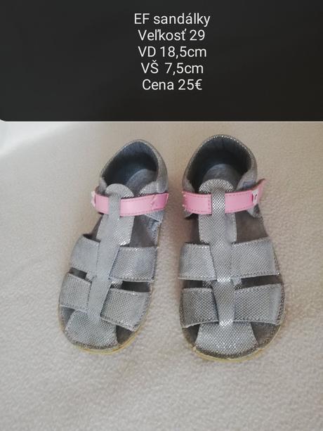 Ef sandálky barefoot, veľkosť 29, 29