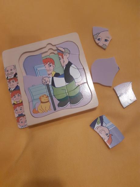 Viacvrstvové drevené puzzle vývoj muža, 