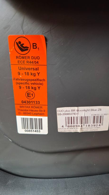 Britax romer duoplus 9-18kg, britax