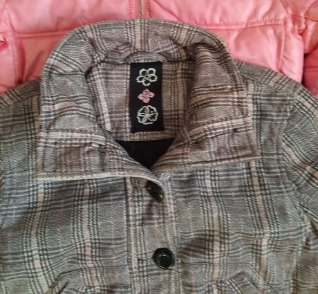 Káro bunda + ružová grátis, 164