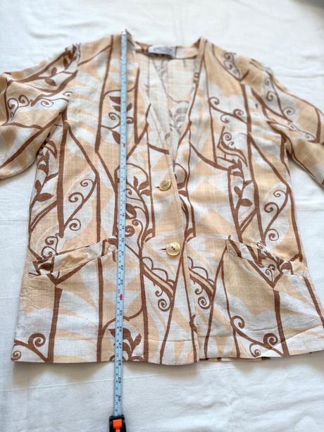 Vintage ľanová bunda caroline rohmer secesný štý, l