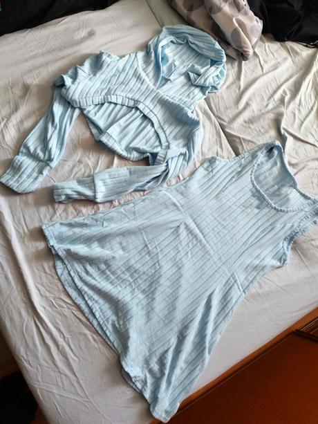 Flísové vrúbkované šaty s crop mikinou, xl