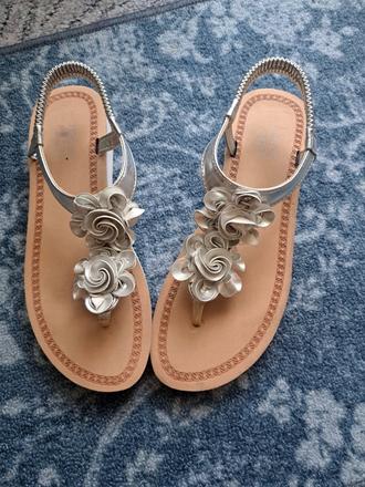 Strieborne sandale, deichmann,41