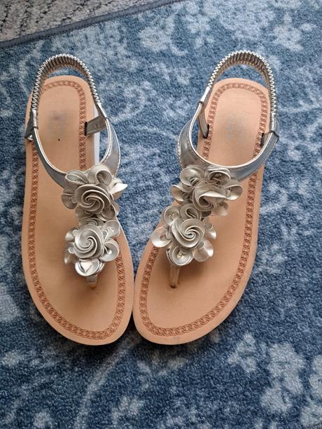 Strieborne sandale, deichmann,41