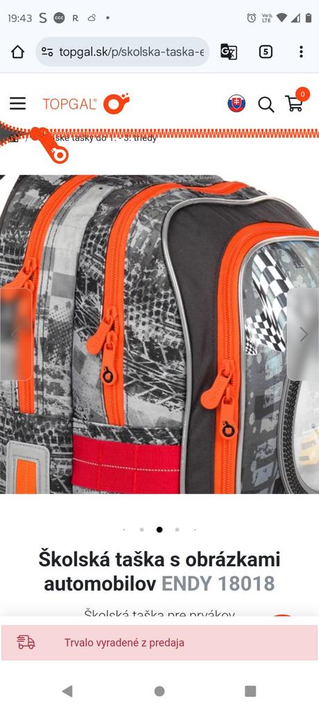 Školská taška topgal, 