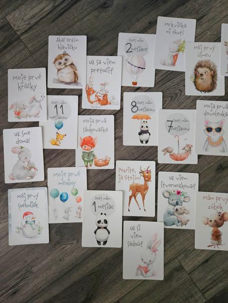 Míľnikové kartičky zvieratká pre dievčatko, 