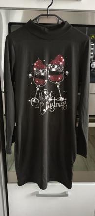 Vianočné trickove šaty so stojacikom, m, m