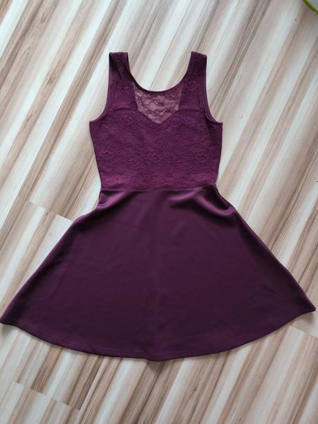 Fialové spoločenské šaty, h&m,s