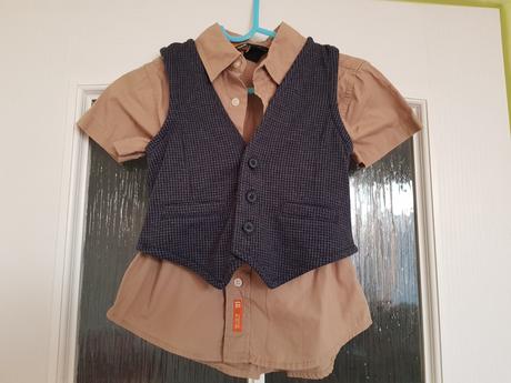 Košeľa + vesta pre chlapca, h&m,98