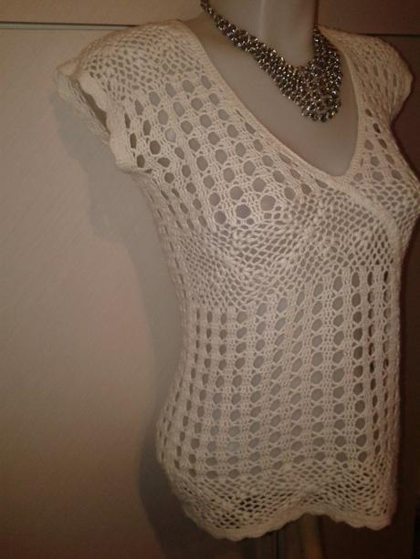 Biely háčkovaný top veľ. s, george,s