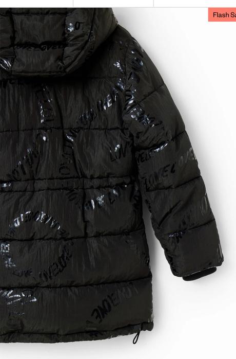 Dlhý prešívaný kabát desigual s textom v.122/128, desigual,128