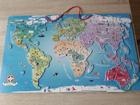 Magnetická mapa sveta - puzzle, 