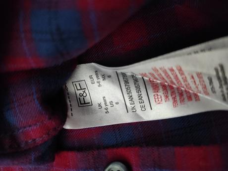 Predám chlapčenskú červeno károvanú košeľu veľ.110, f&f,110