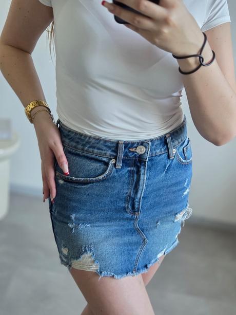 Zara rifľová sukňa s, zara,s