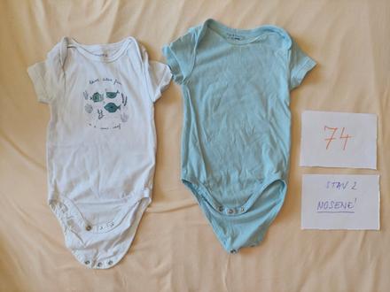 2x body s kratkym rukavom, fox & bunny,74