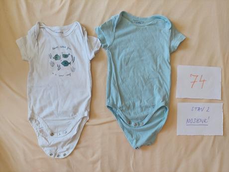 2x body s kratkym rukavom, fox & bunny,74