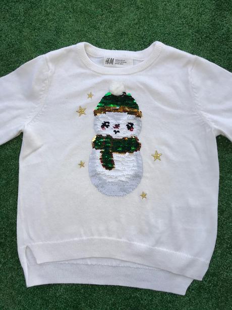 Pulovrik so snehuliakom, h&m,104