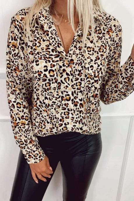 Blúzka s leopardím vzorom, m / s
