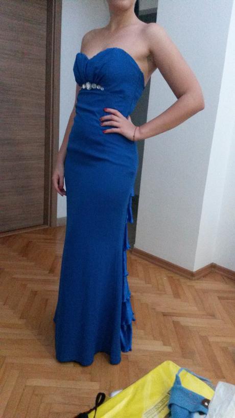 Šaty kráľovska modrá, s