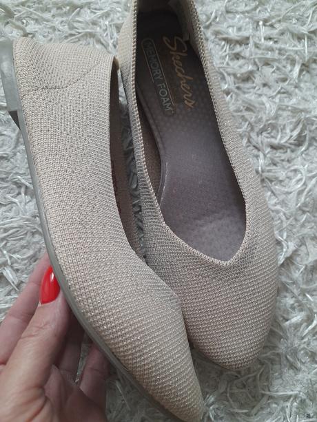 Látkové elastické balerínky, skechers,36