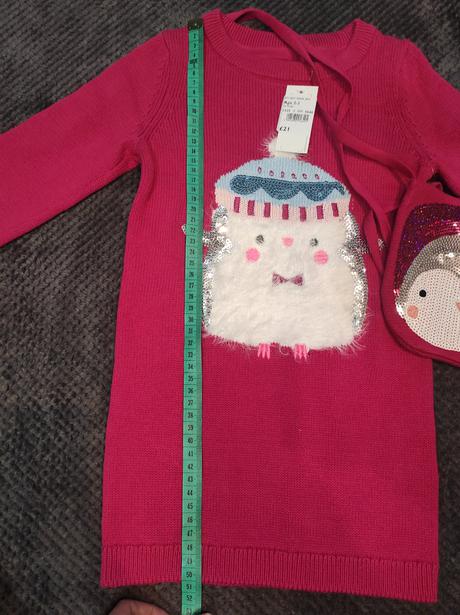 Krásny dlhý sveter  s kabelkou, bluezoo,98