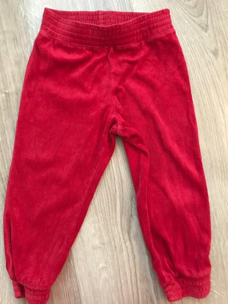 Tepláčiky červené 1/2-2 roky, h&m,92