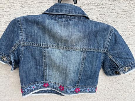 Dievčenská vestička/crop rifľová bunda, 122