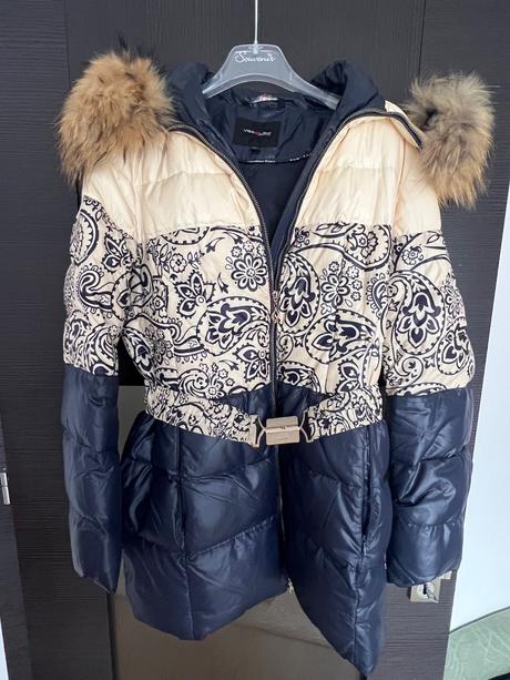 Perova bunda s pravou kožušinou, xl