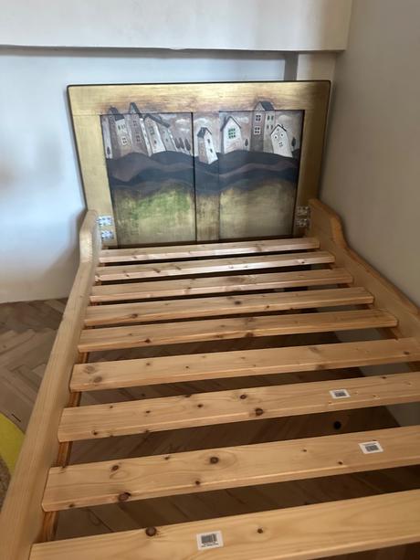 Krásna secesná posteľ 90x200cm, šírka (cm): 90,dĺžka (cm): 200