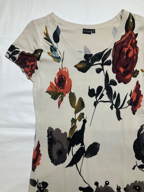 Floral bodycon šaty / elegantné béžové šaty s kvet, l