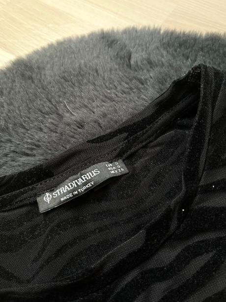 Stradivarius čierne priehľadné zebrované tričko, stradivarius,s