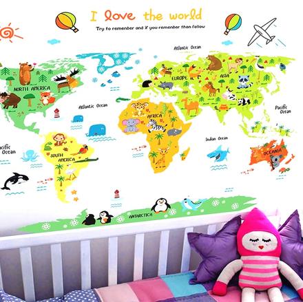 Nálepka na stenu - mapa, 