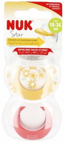Nuk silikónový sumlík star 6-18m, 2ks, nuk