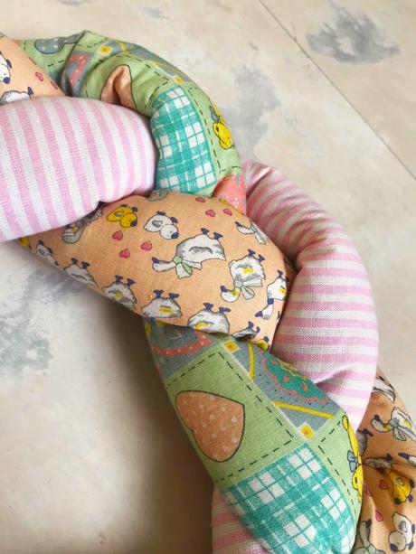 Látkový pletený venček /vrkoč, 