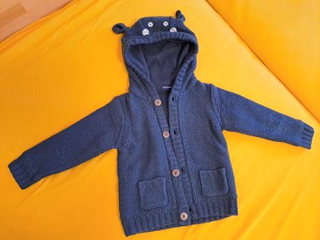 Svetrik/mikina s kapucnou s uskami, lupilu,86