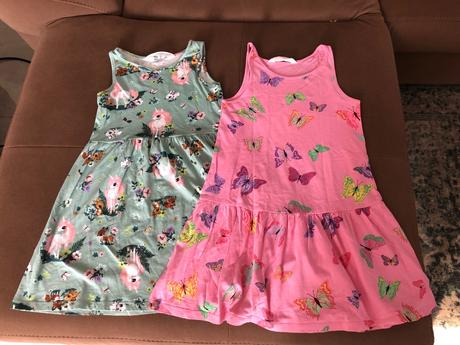 Saty s jednorožcami+ motylikove  110/116, h&m,110