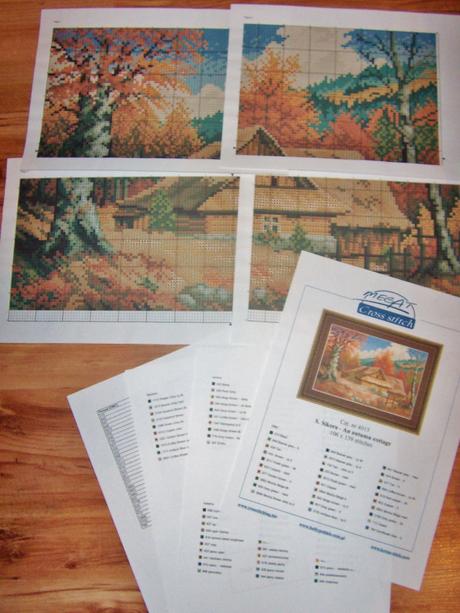 Predloha na vyšívanie-lesný domček,