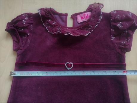 Bordové zamatové šaty, kids,104