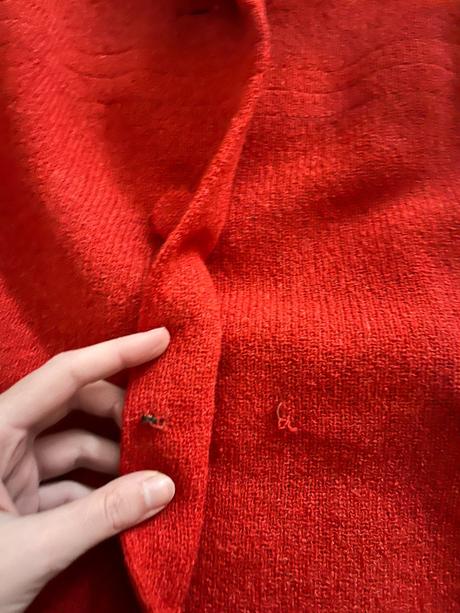 Červený retro kabátik, s