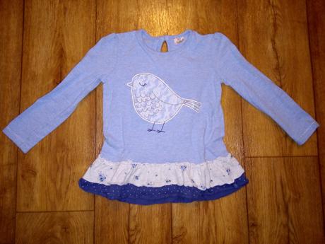 Melirovana modra tunika s vtacikom 18_24m top stav, f&f,92