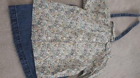 Set riflová sukňa+košela, next,86